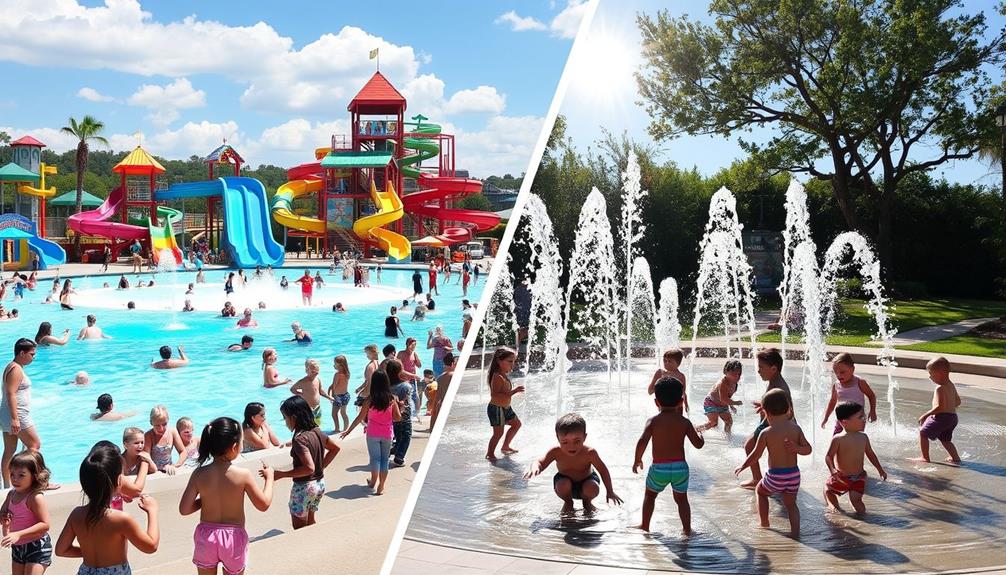 water parks or splash pads