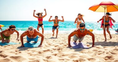 beach workout on sand