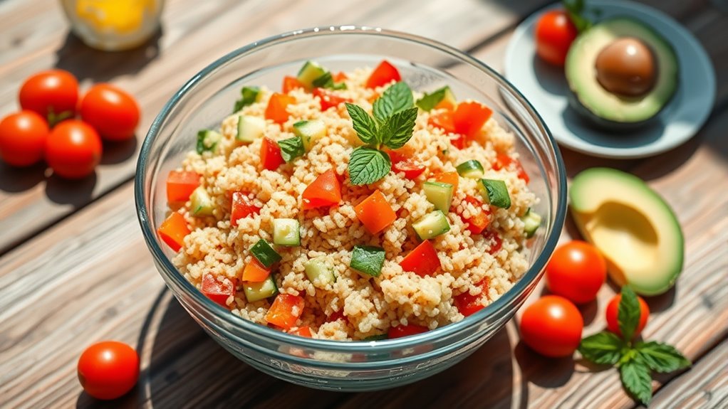 chilled quinoa veggie salad