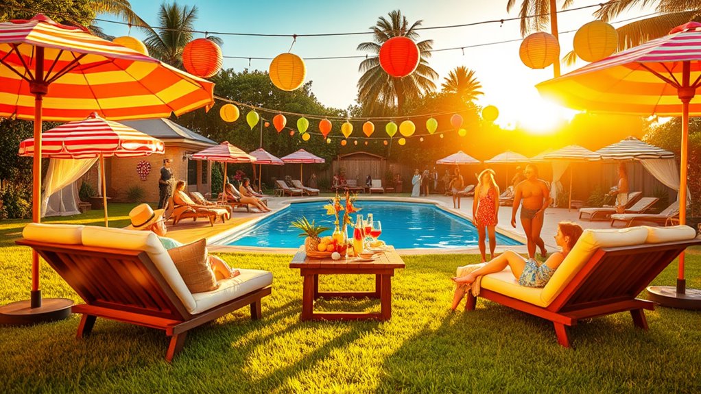 choose festive themed pool decorations