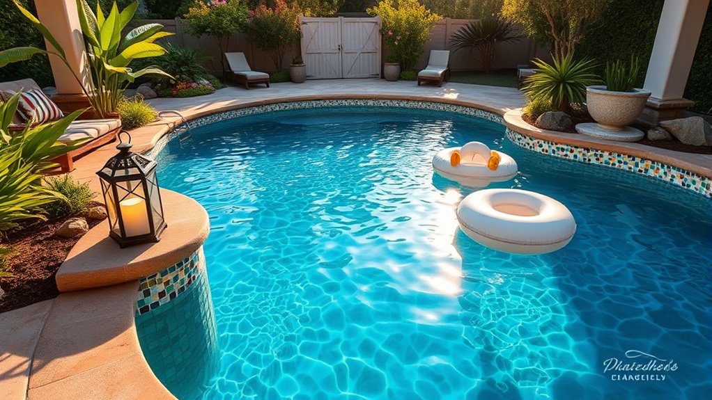 creative pool edge decorating