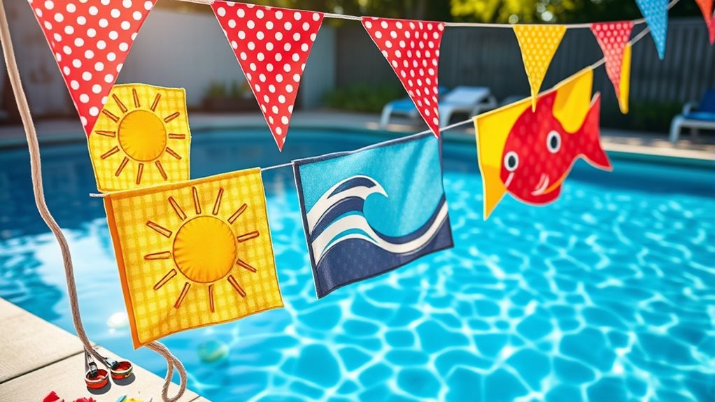 design vibrant personalized pool flags