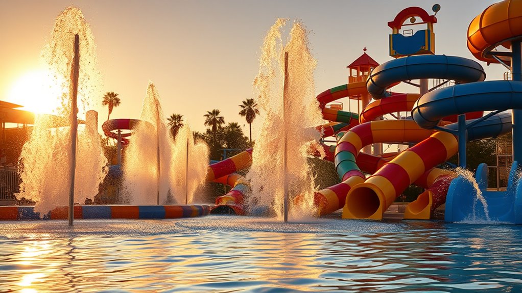 golden hour water park magic