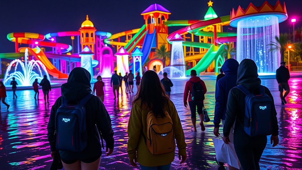 night water park packing