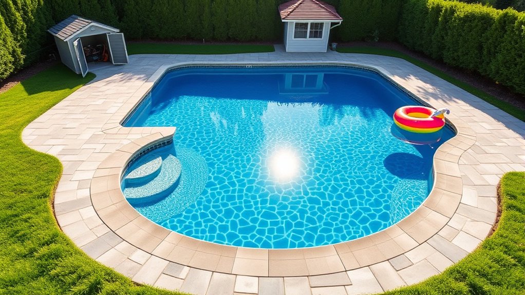pool installation and landscaping