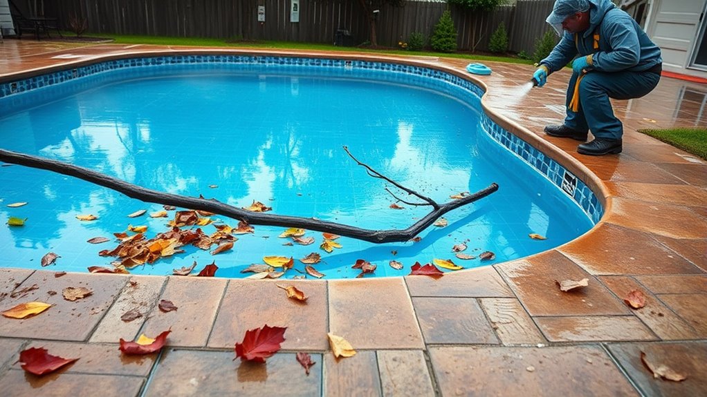 post storm pool inspection cleanup