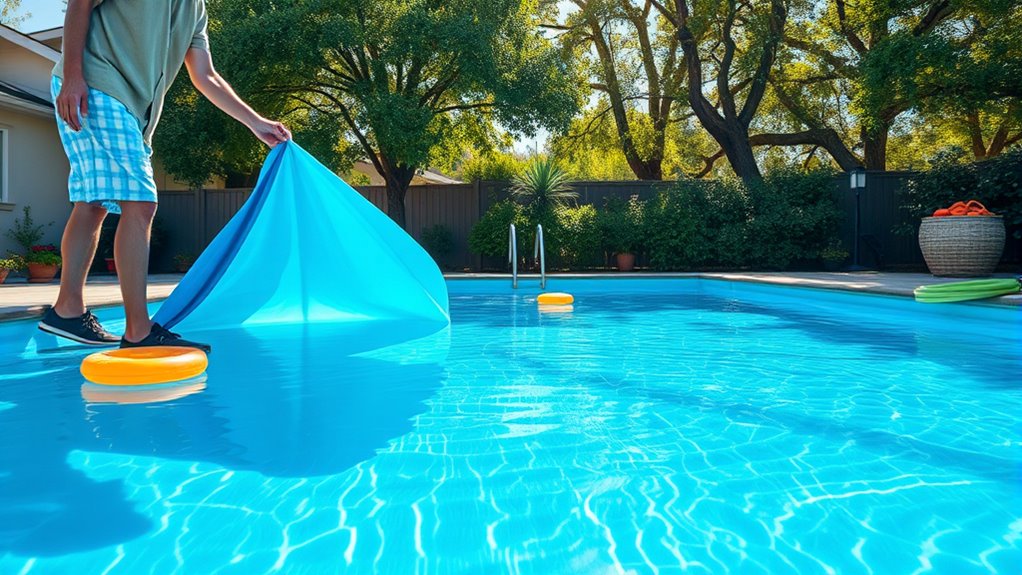 prepare and start swimming