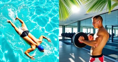 swimming or gym workouts