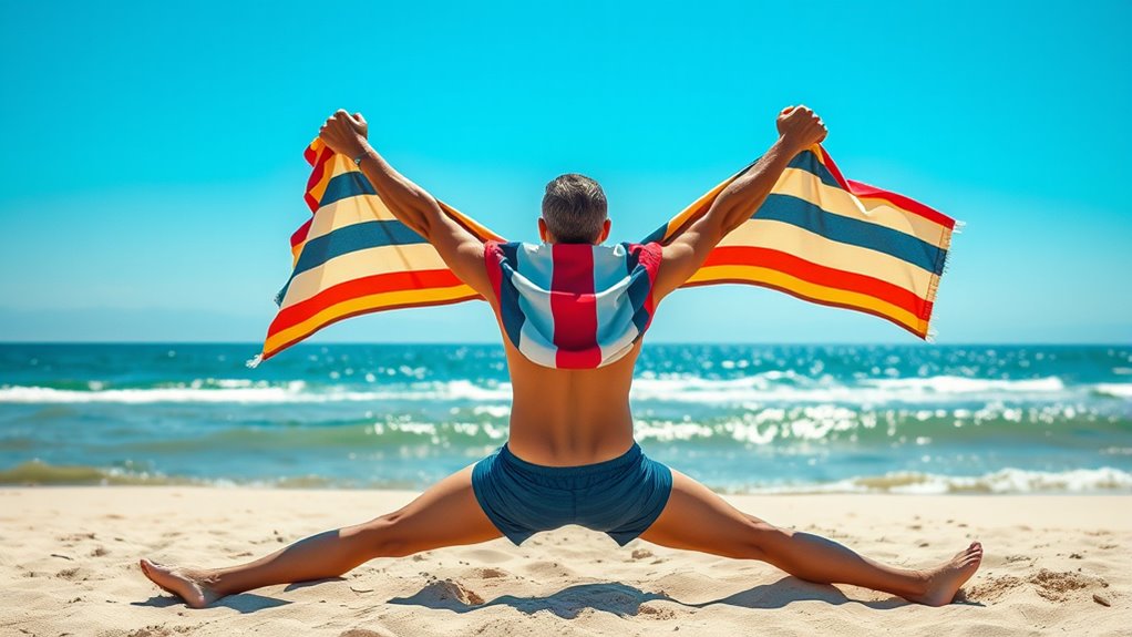 towel assisted safe stretching