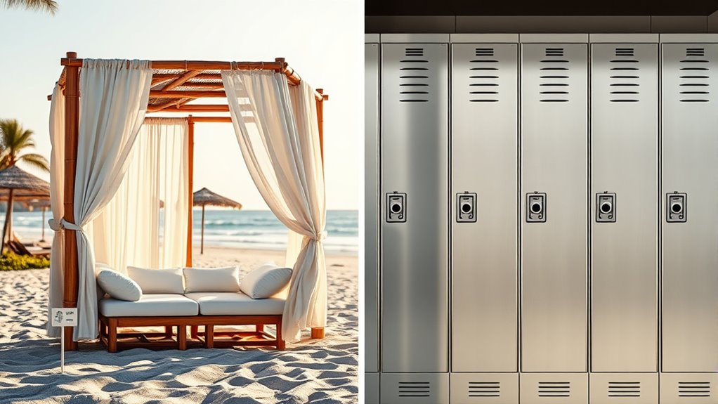 comparing cabana and locker