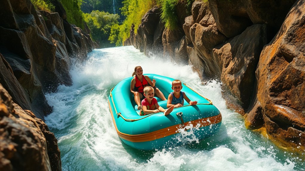 family raft adventure excitement