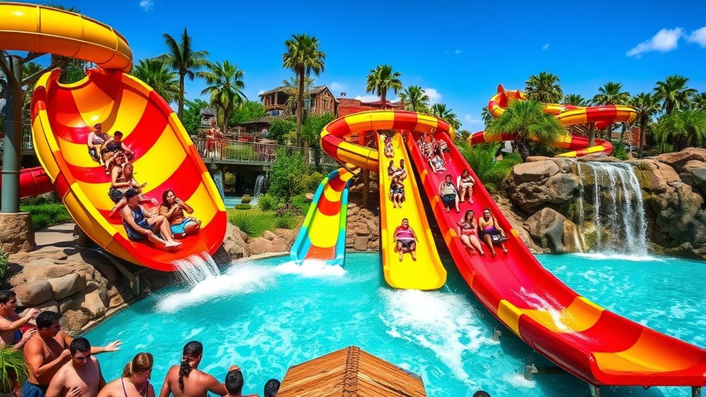 multiple thrilling water slide options