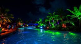 nighttime water park event