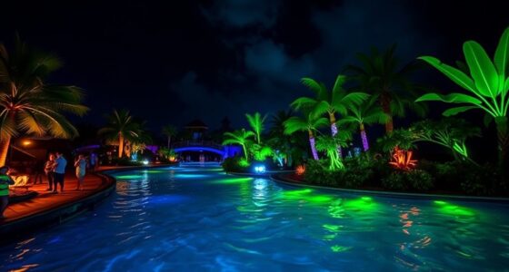 nighttime water park event