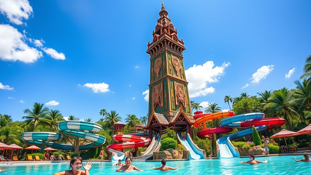siam park rides themes