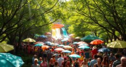 water park crowd shading