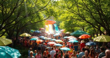 water park crowd shading