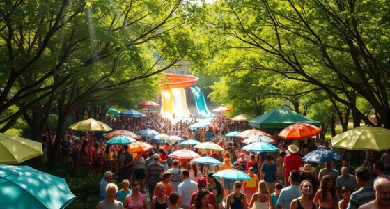water park crowd shading