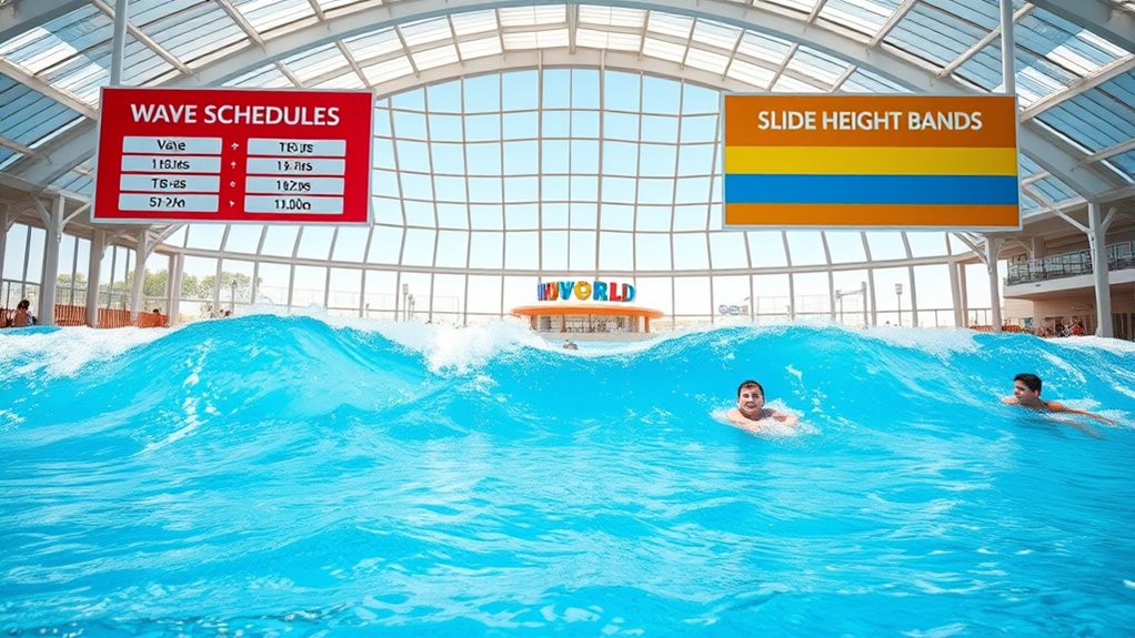 wave schedule and height limits