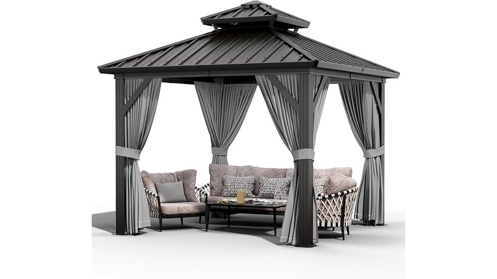 10ft square hardtop gazebo