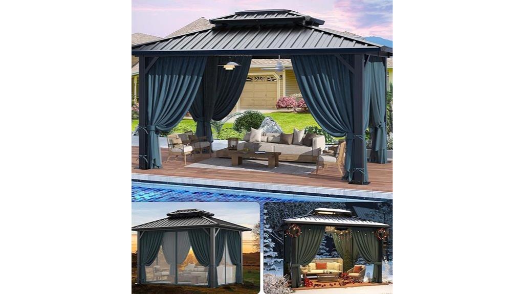 10x12 gazebo with curtain