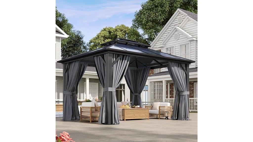10x12 gazebo with curtains