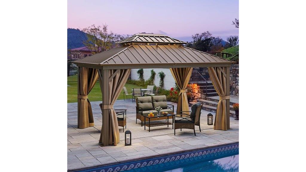 10x12ft gazebo with curtains
