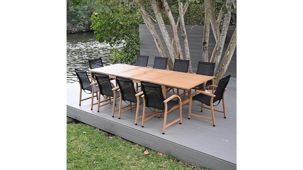 11 piece rectangular patio dining
