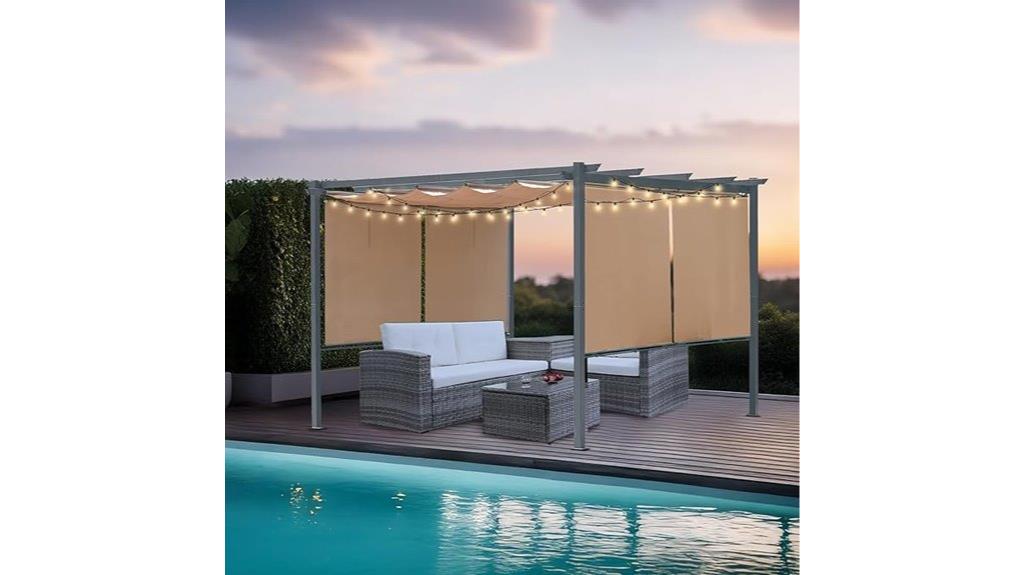 12 ft outdoor aluminum pergola