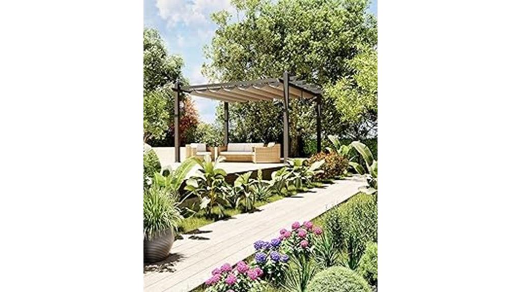 aluminum pergola with canopy