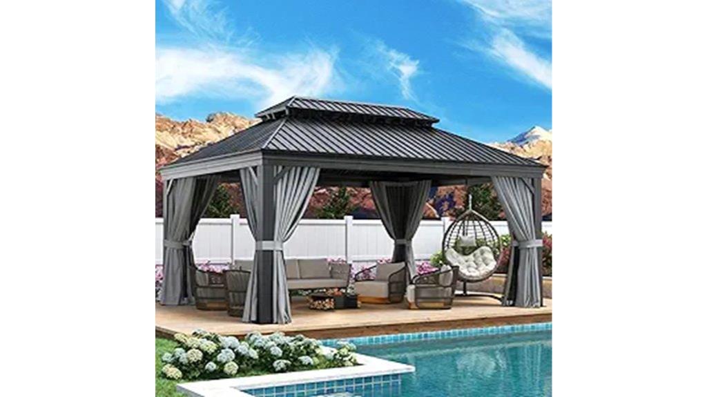 aluminum steel roof gazebo