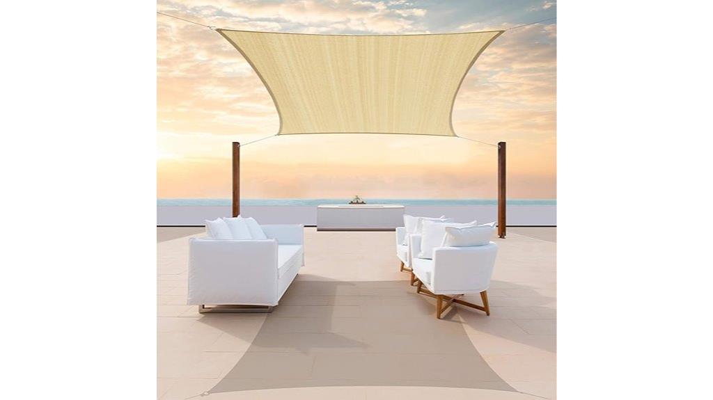 beige shade sail canopy
