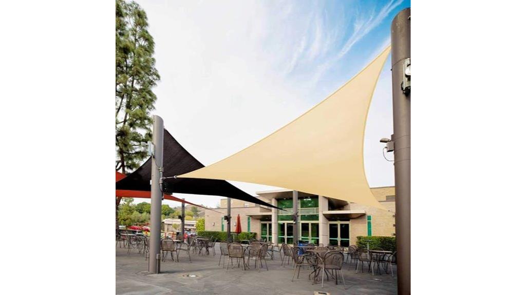 beige triangle sun shade