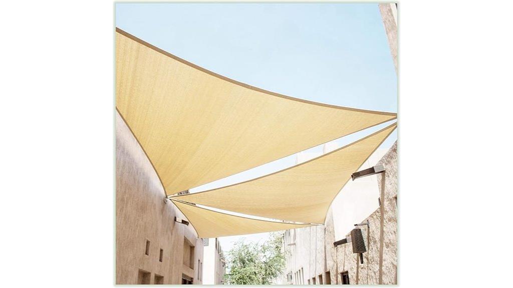 beige triangle sun shade