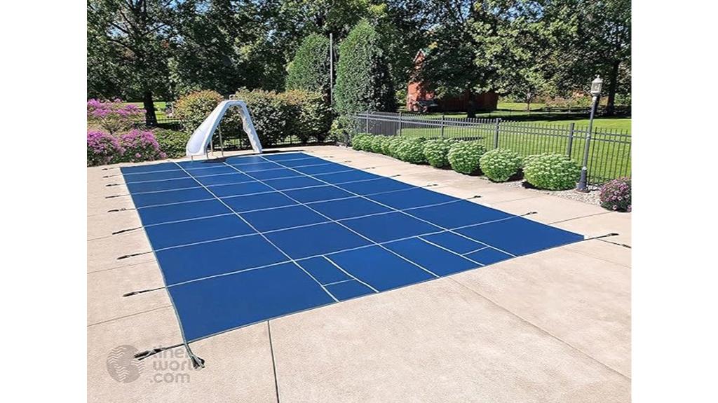 blue winter pool cover