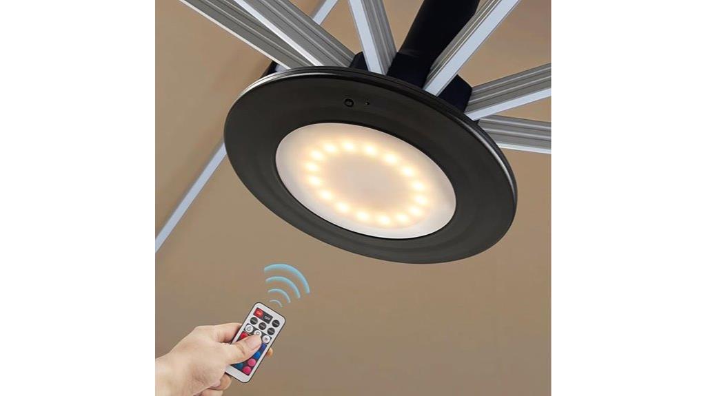 colorful remote controlled led patio umbrella