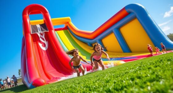 dual lane inflatable water slides