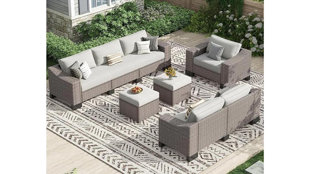 eight piece wicker patio set