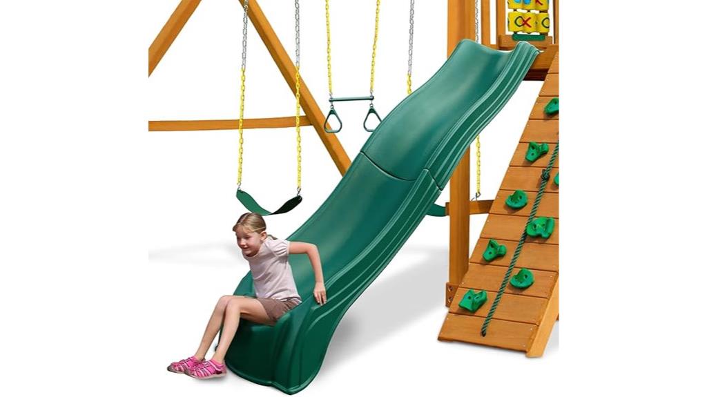 green plastic wave slide