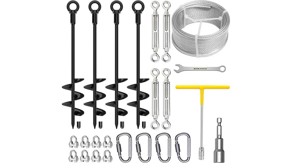 ground anchors with galvanized cables