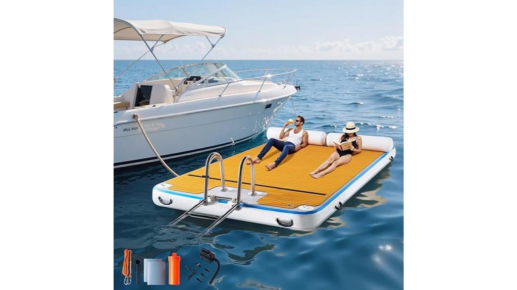 inflatable dock with accessories