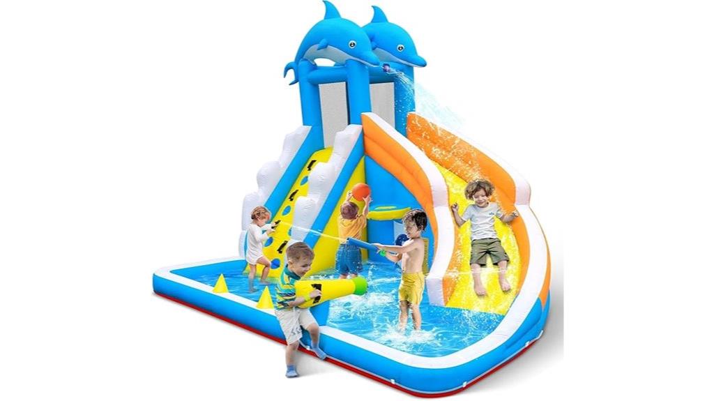 inflatable dolphin water slide