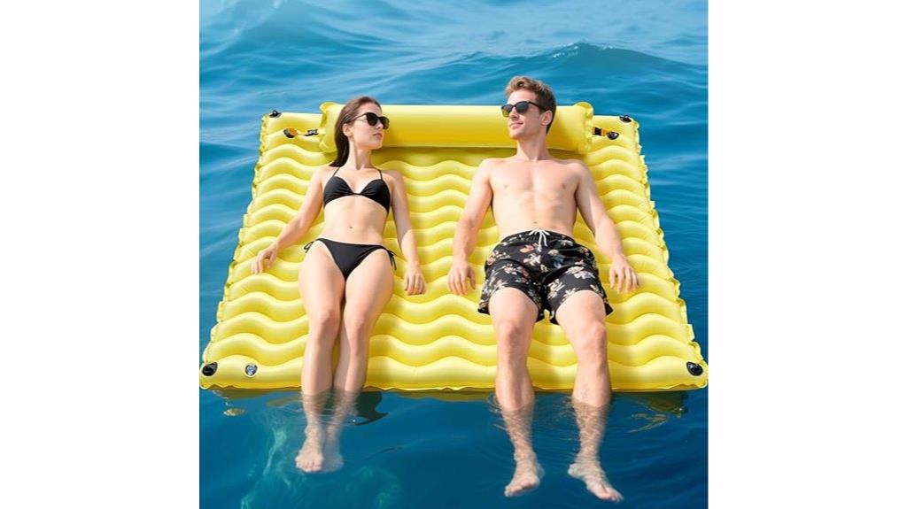inflatable floating mat features