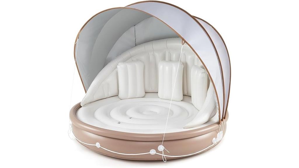 inflatable island with canopy