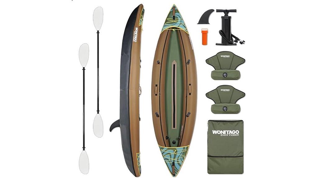 inflatable kayak with accessories