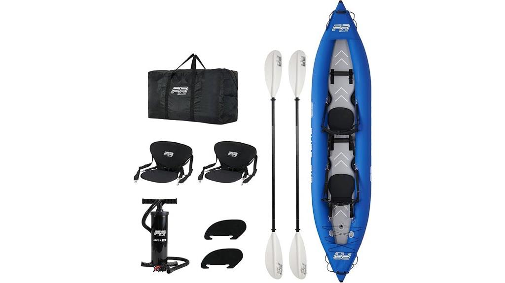 inflatable kayak with accessories