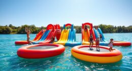 inflatable water trampoline slides