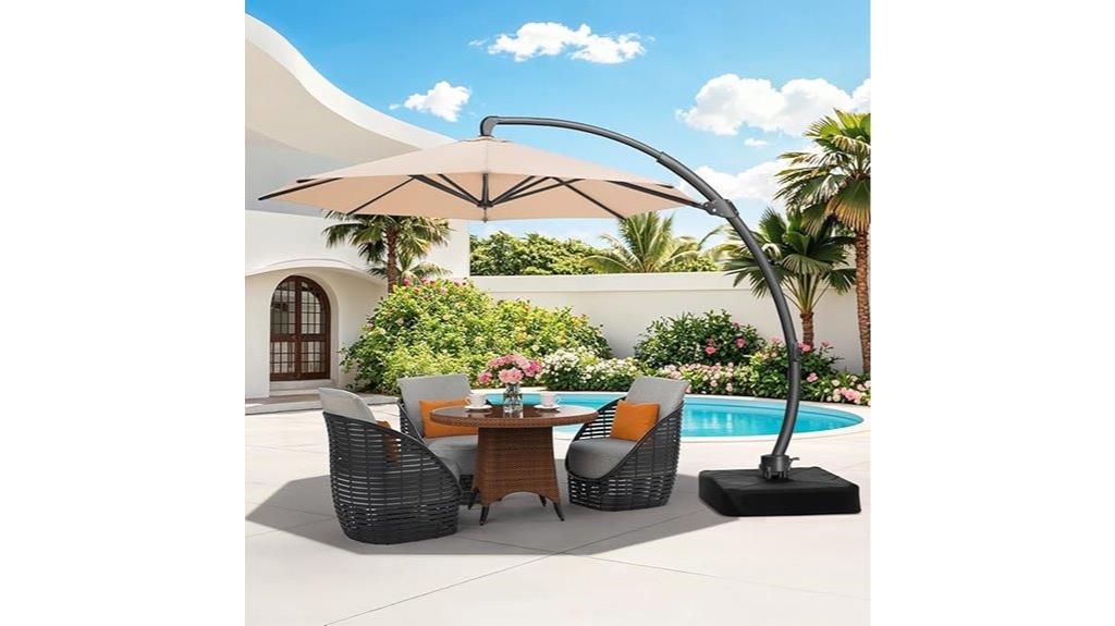 large adjustable curved umbrella