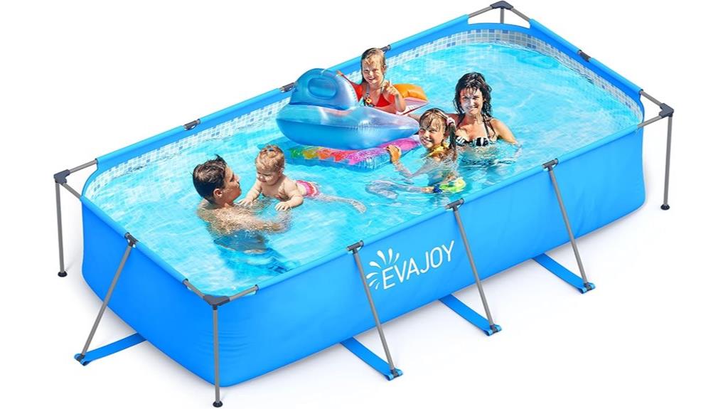 large metal frame pool