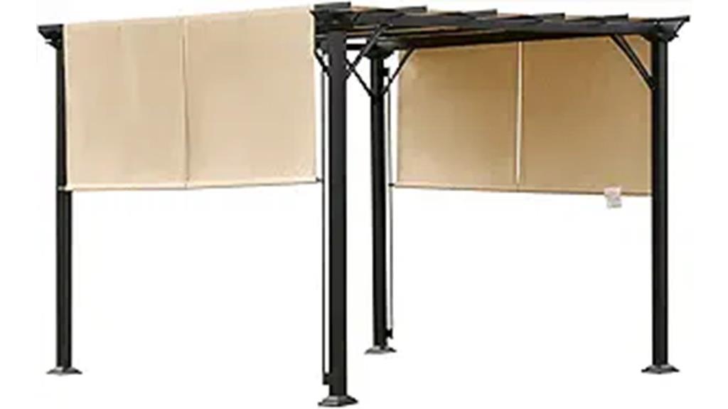 large retractable pergola canopy